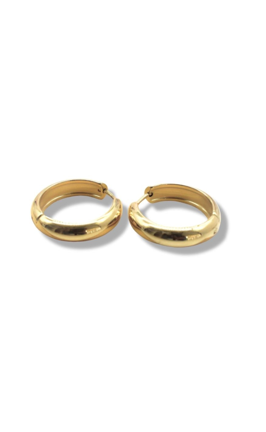 øreringe   Plain Chunky Hoops   Gold Colour fra Smykkeli Copenhagen