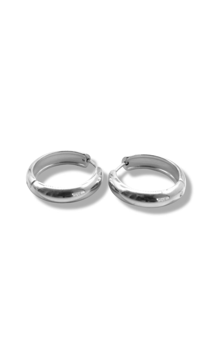 øreringe   Plain Chunky Hoops   Silver Colour fra Smykkeli Copenhagen