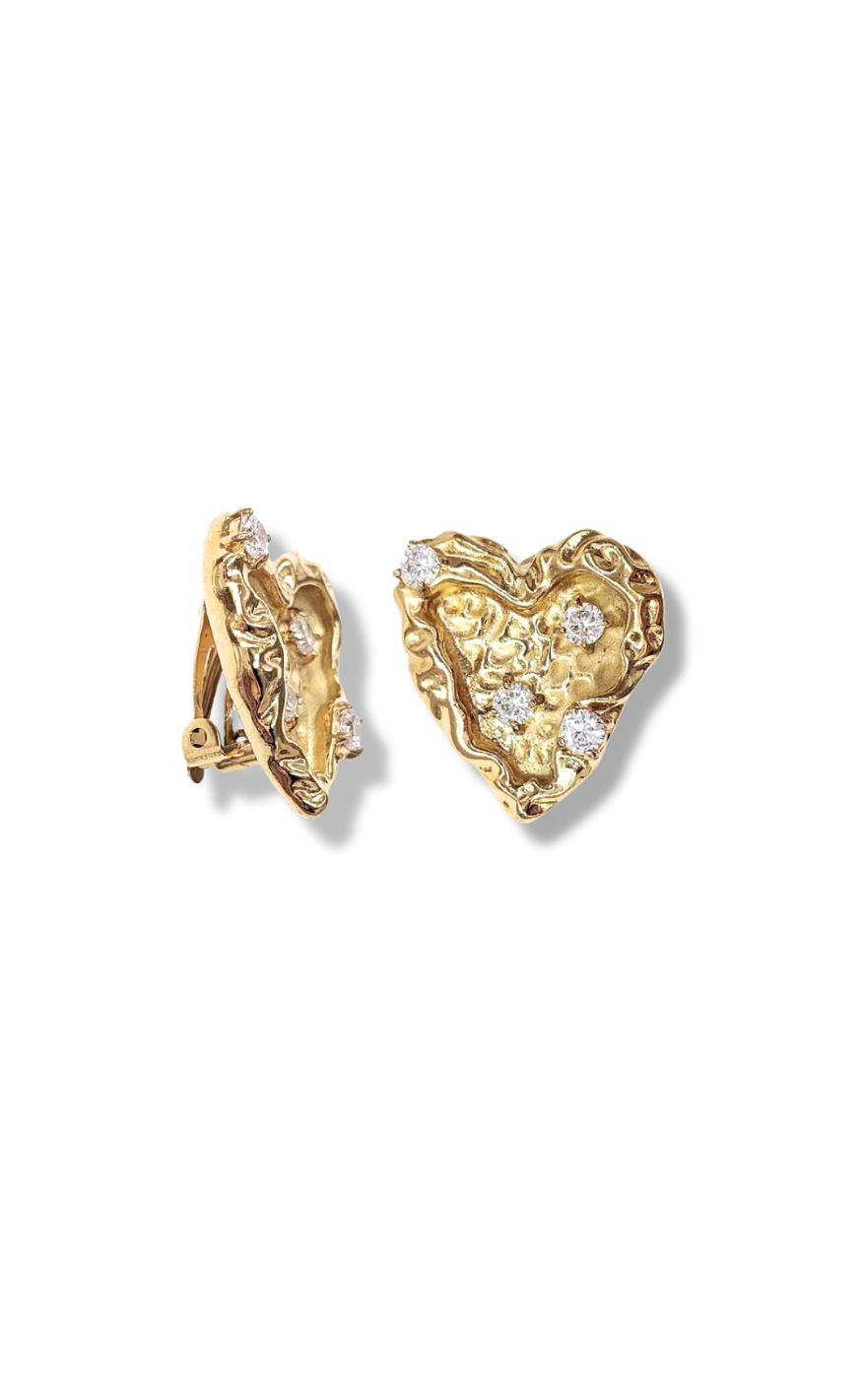 øreringe   Simili Heart   Gold Colour fra Smykkeli Copenhagen