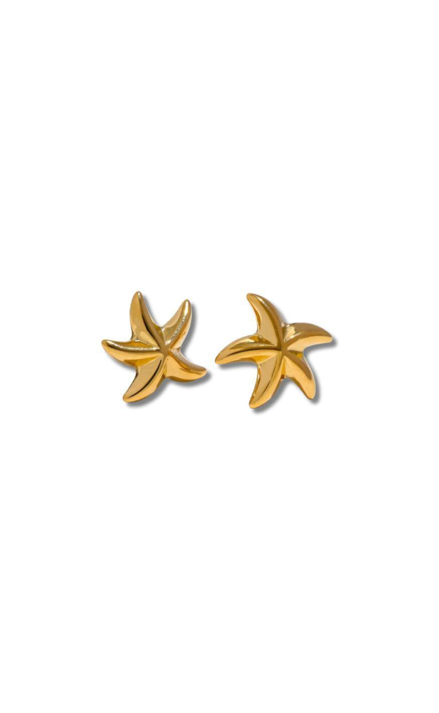 øreringe   Starfish   Gold Colour fra Smykkeli Copenhagen