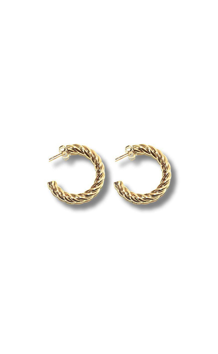 øreringe   Taiwan Twisted Hoops   Gold Colour fra Smykkeli Copenhagen