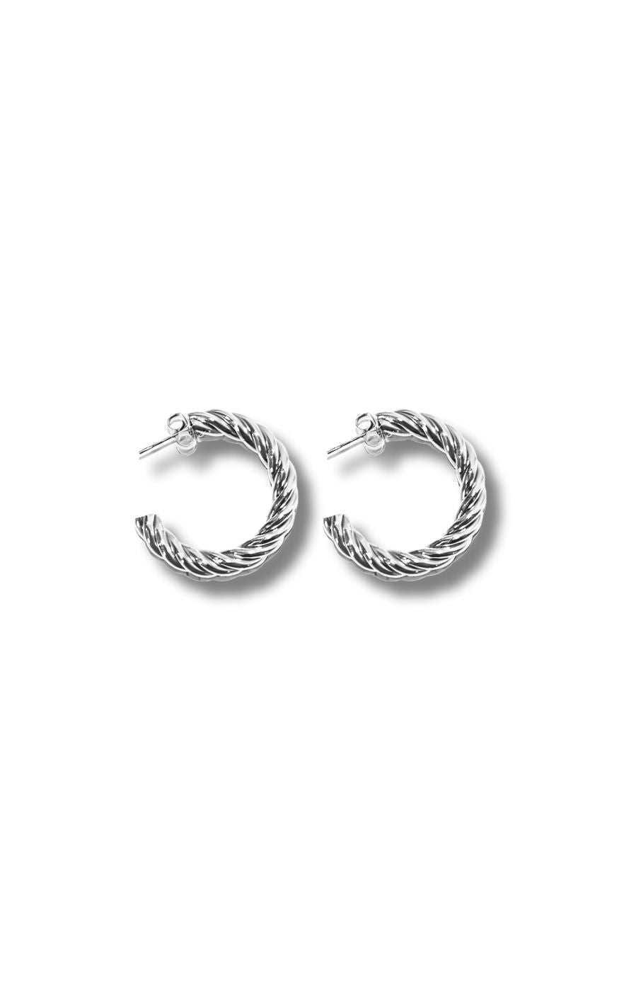 øreringe   Taiwan Twisted Hoops   Silver Colour fra Smykkeli Copenhagen