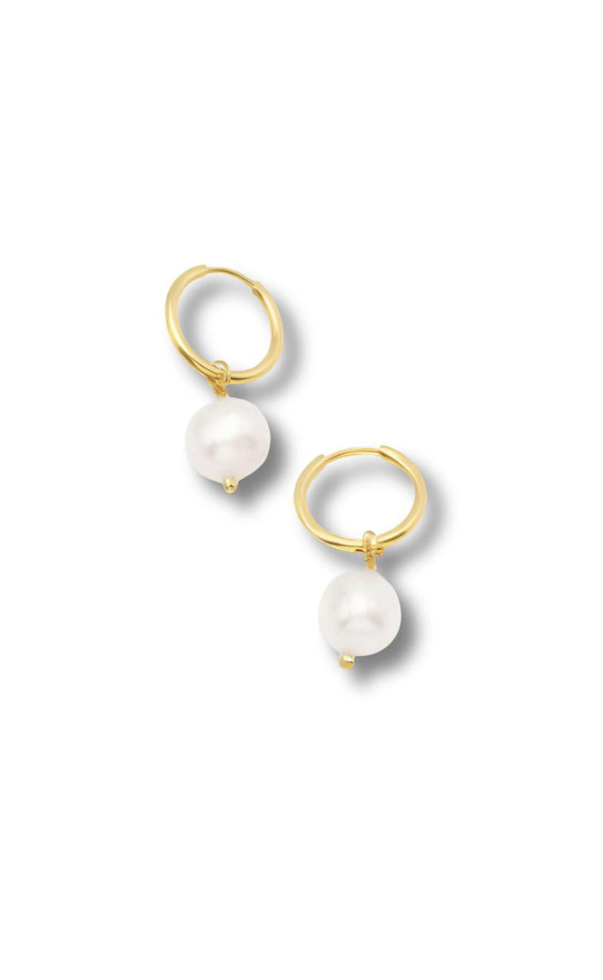 øreringe   Tokyo   Gold Colour W. Freshwater Pearl fra Smykkeli Copenhagen
