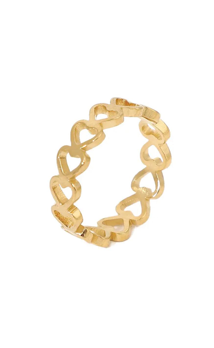 Ring   Hanna Heart   Golden Colour fra Smykkeli Copenhagen