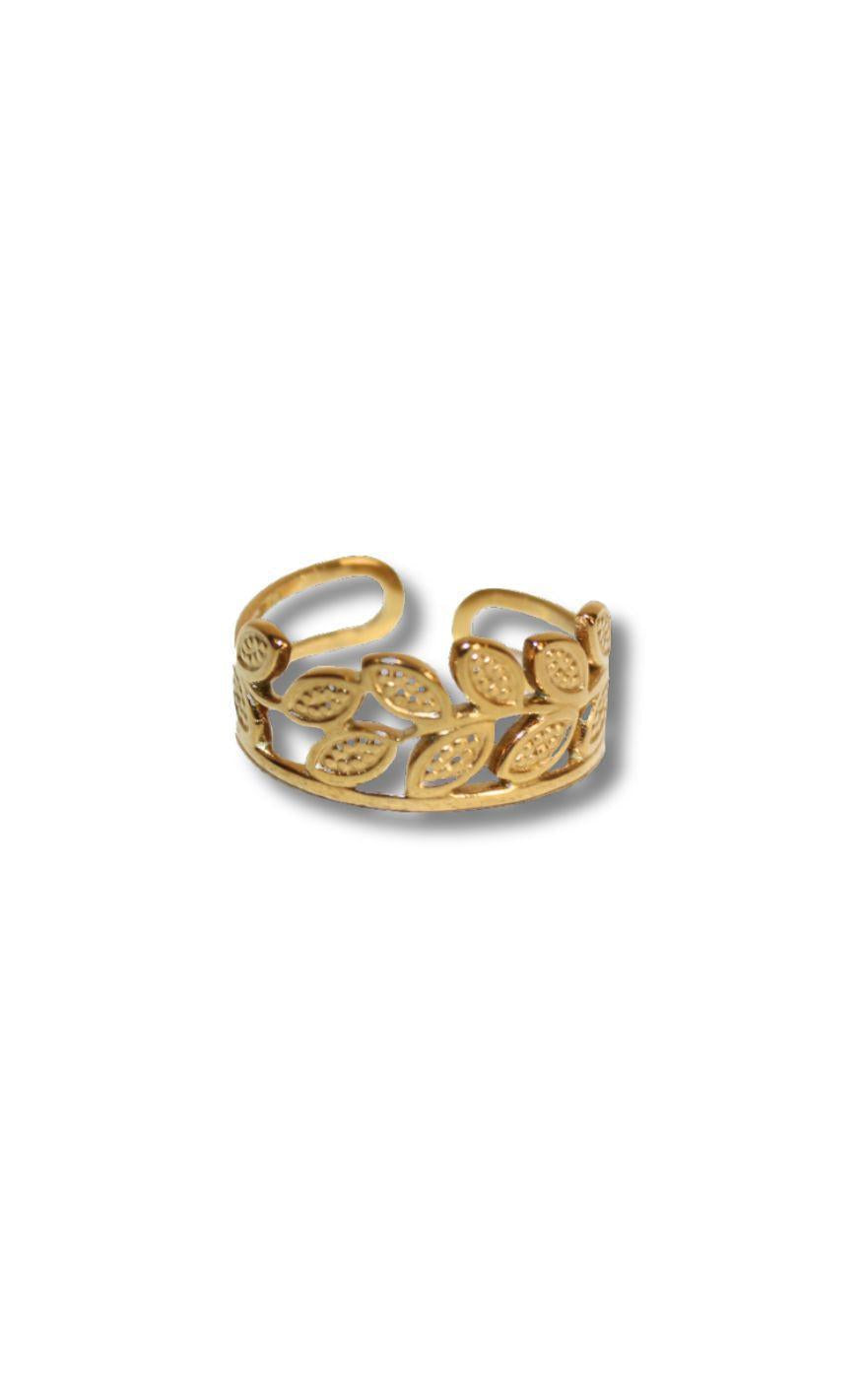 Ring   Lima Leaf   Gold Colour fra Smykkeli Copenhagen