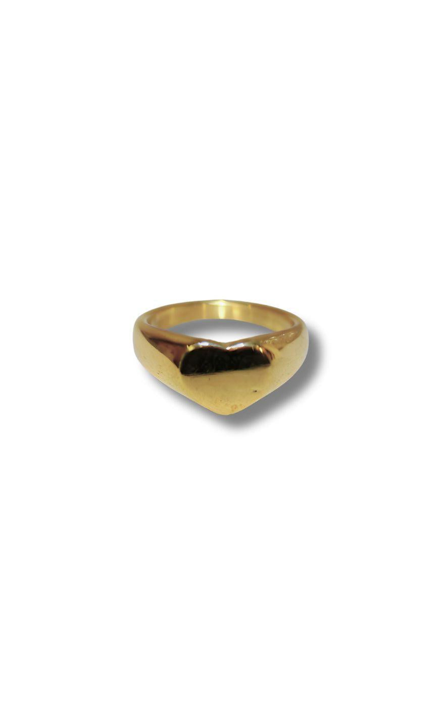Ring   Small Heart   Gold Colour fra Smykkeli Copenhagen