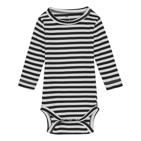 Stribet Rib Body Midnat Sort & Perfekt Hvid fra Birkholm
