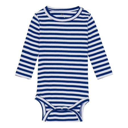 Stribet Rib Body Perfekt Hvid & Kobolt Blå fra Birkholm