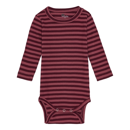 Stribet Rib Body Blomme Lilla & Rabarber Rosa fra Birkholm