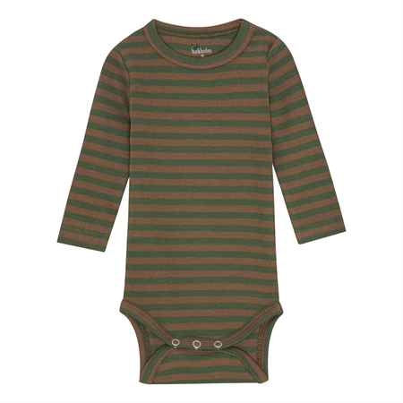 Stribet Rib Body Teak Brun & Army Grøn fra Birkholm