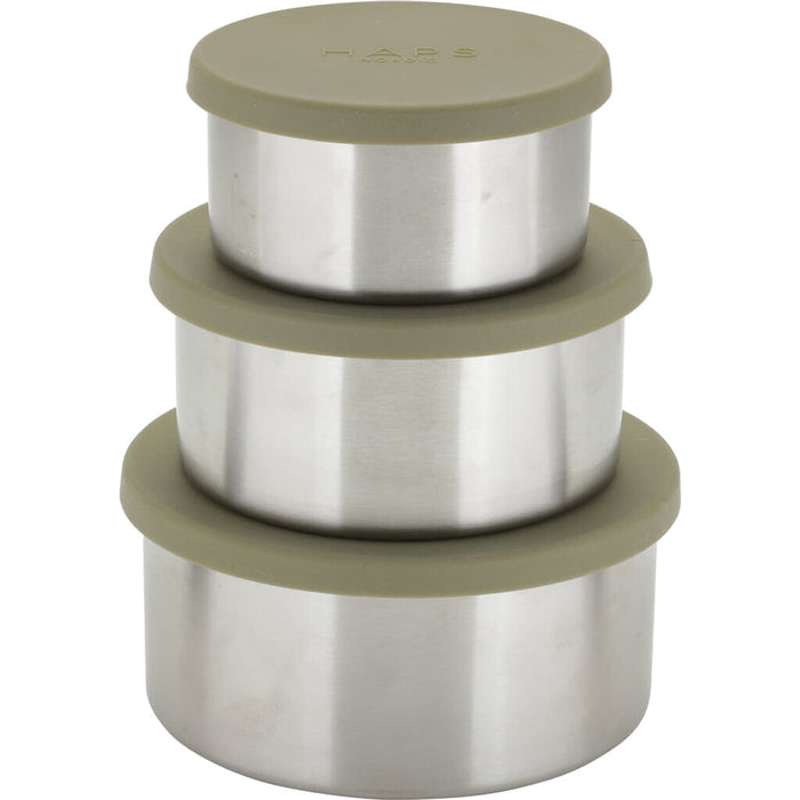 Steel Trio Madbeholdere   Large   Olive fra Haps Nordic