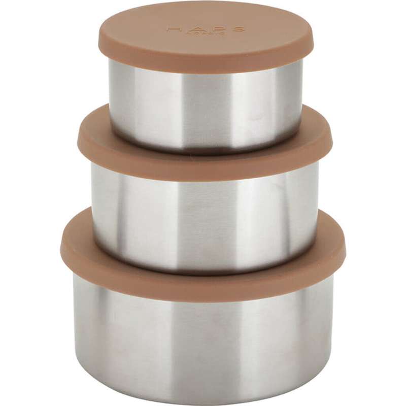 Steel Trio Madbeholdere   Large   Terracotta fra Haps Nordic