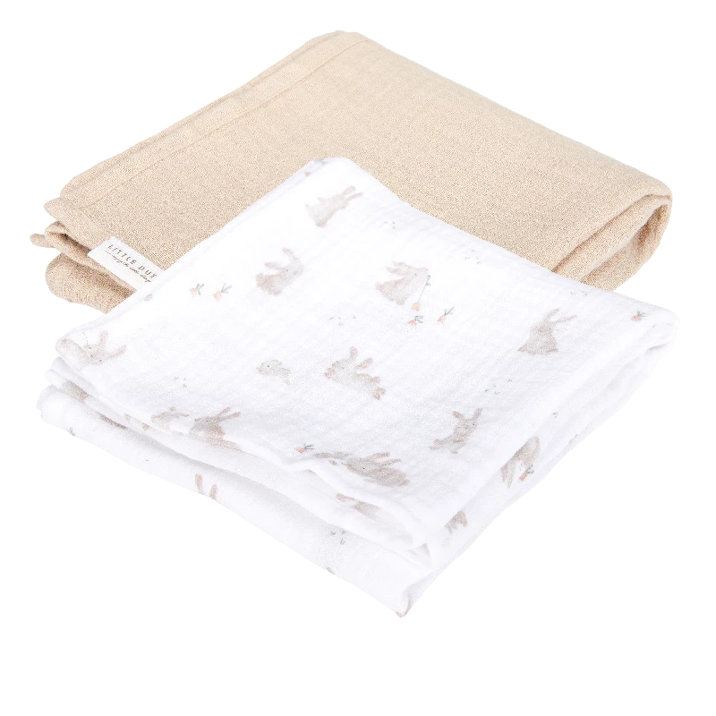 Stofbleer 70 X 70 Muslin   Baby Bunny   Beige fra Little Dutch