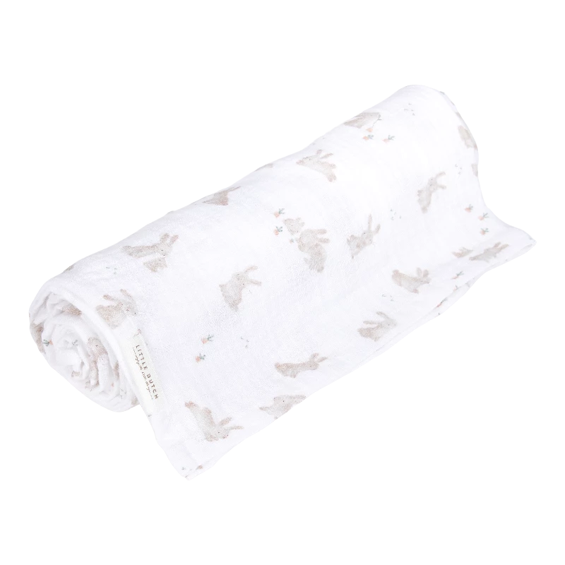 Svøb 120 X 120 Muslin   Baby Bunny fra Little Dutch