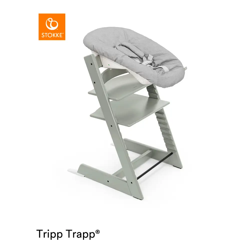 Tripp Trapp Bøg + Newborn Set   Glacier Green   Grey fra Stokke