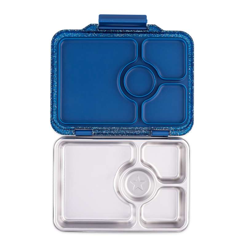 Madkasse   Presto Stainless Steel   4 Rum   Twilight Blue Glitter fra Yumbox