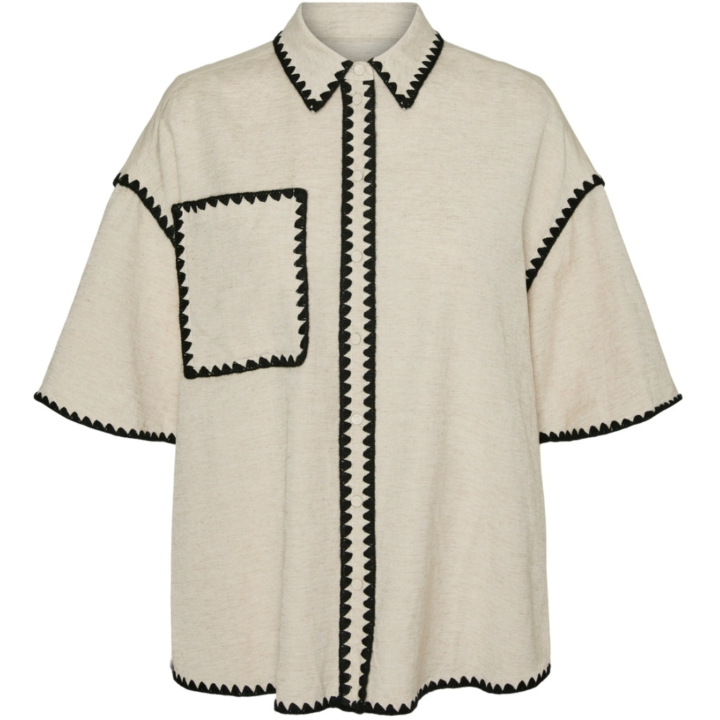 Dame Bluse Vmnadia   Birch Contrast fra Vero Moda