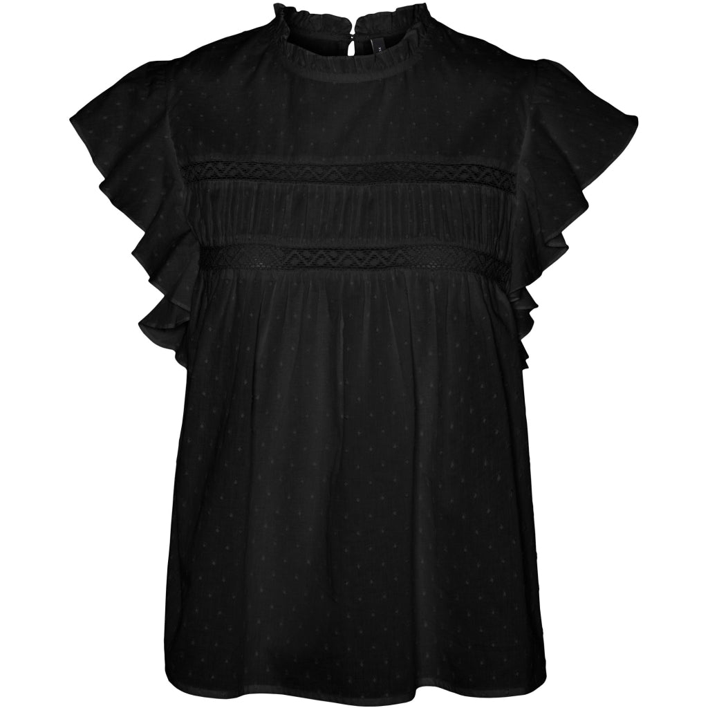 Dame Bluse Vmtrine   Black fra Vero Moda