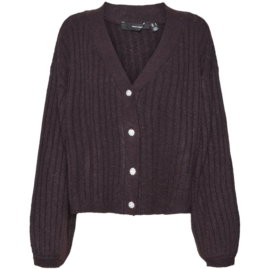 Dame Cardigan Vmelya   Plum Perfect W. Melange fra Vero Moda