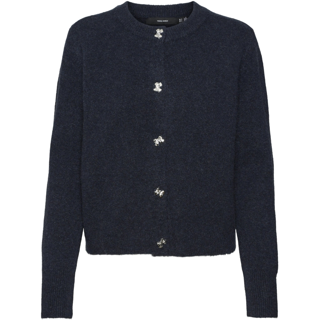 Dame Cardigan Vmfiona   Navy Blazer Melange W. Bow Button fra Vero Moda