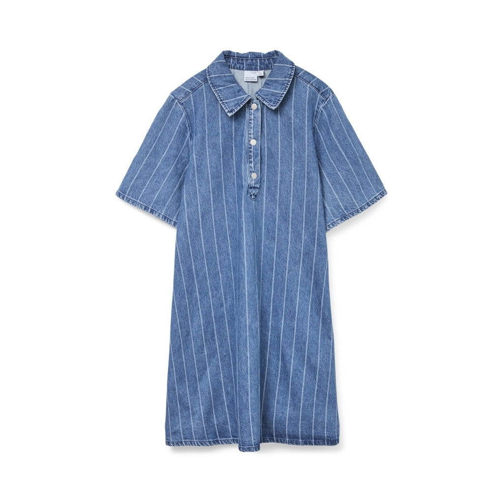 Dame Kjole Vmocean   Medium Blue Denim Stripes White fra Vero Moda