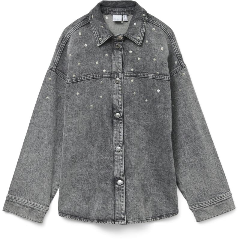 Dame Skjorte Vmriva   Medium Grey Denim Rivets fra Vero Moda