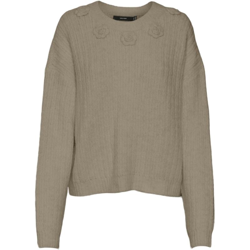 Dame Strik Vmaletta   Silver Mink W. Melange fra Vero Moda