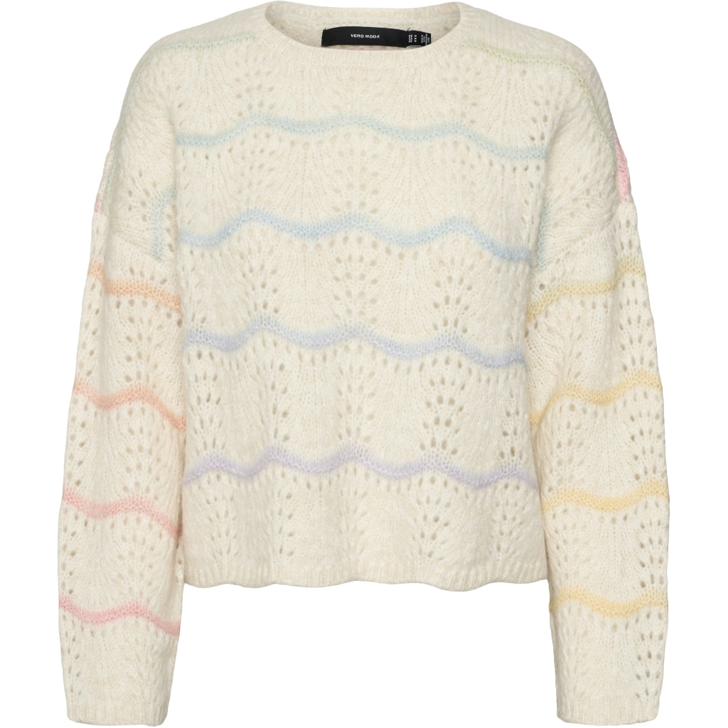 Dame Strik Vmhatty   Birch W Space Dye fra Vero Moda