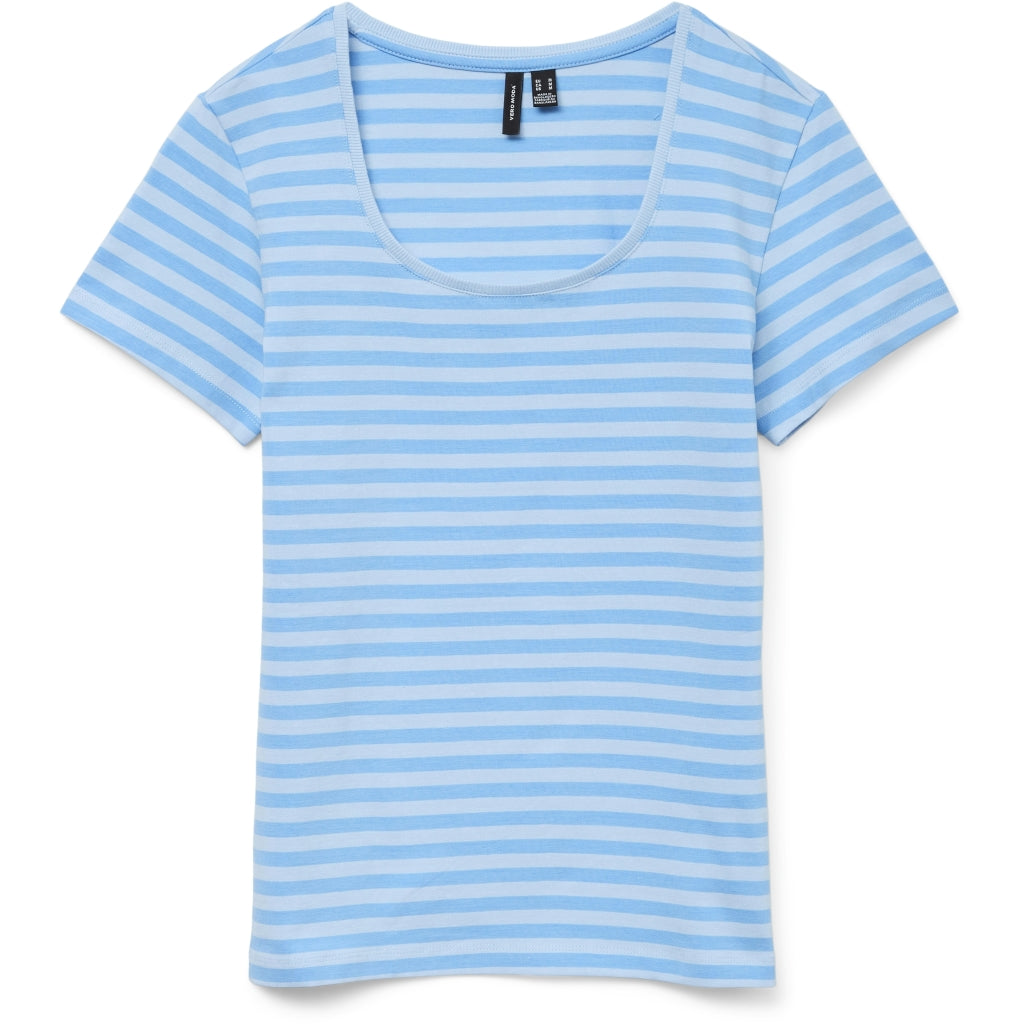 Dame T Shirt Vmlotte   Azure Blue Stripes Airy Blue fra Vero Moda