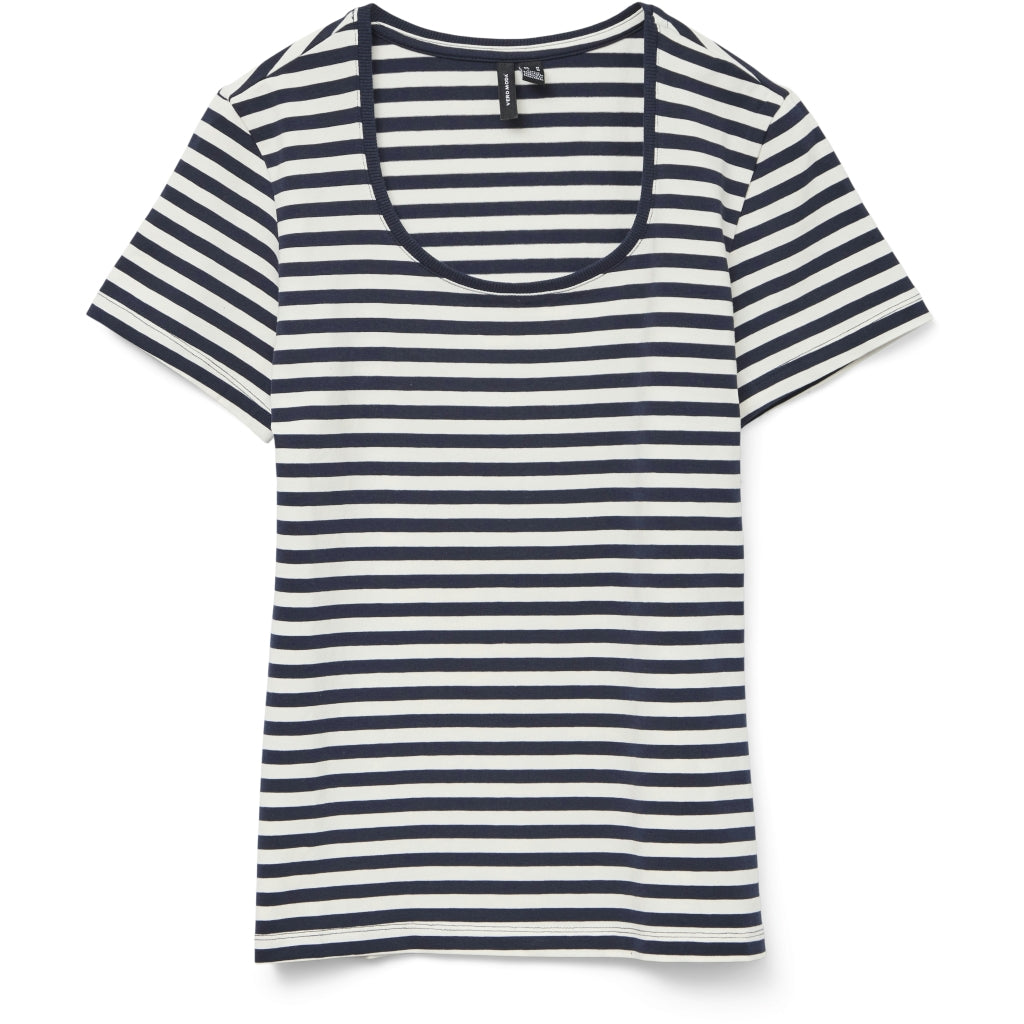 Dame T Shirt Vmlotte   Snow White Stripes Navy Blazer fra Vero Moda