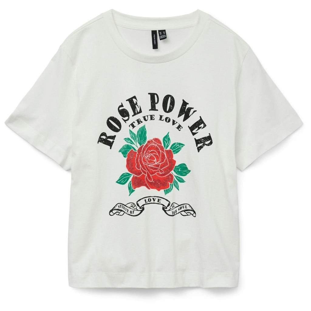 Dame T Shirt Vmsigne   Snow White Rose Power fra Vero Moda