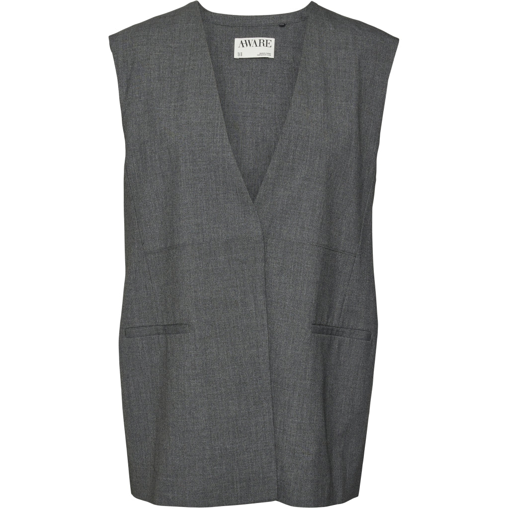 Dame Vest Vmokava   Dark Grey Melange fra Vero Moda