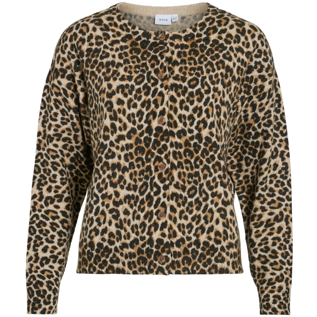 Dame Cardigan Viril   Birch Leopard fra Vila