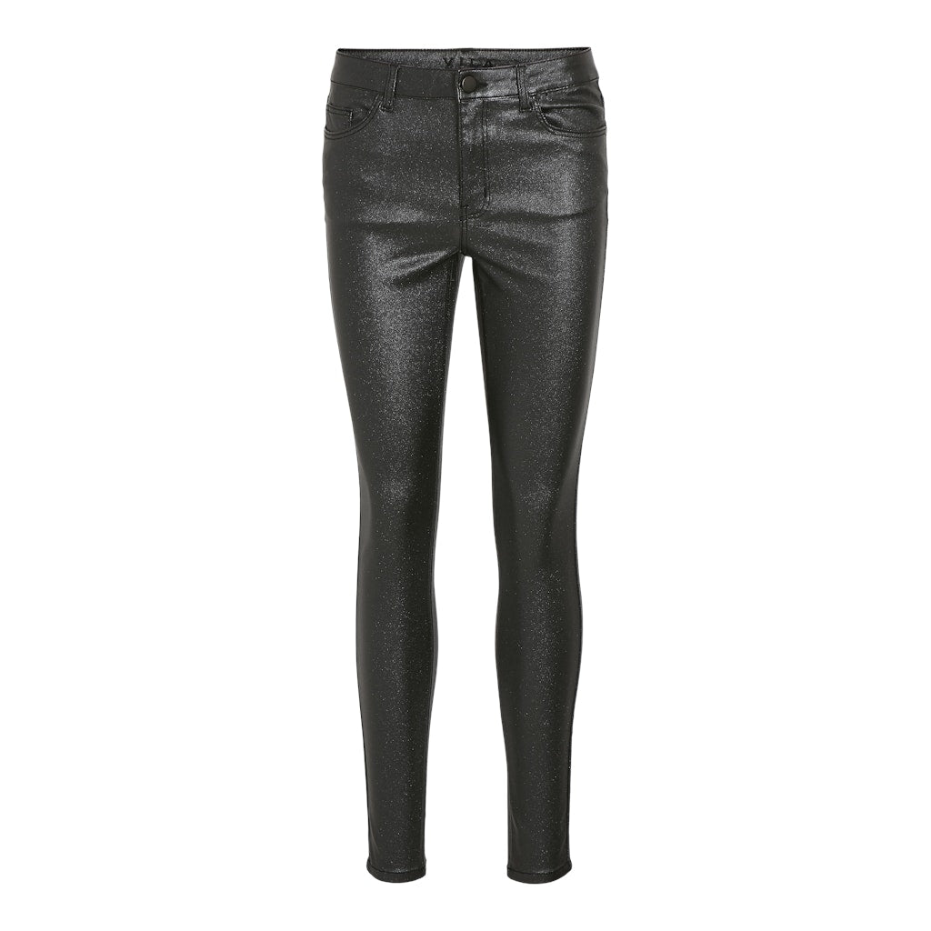 Dame Jeans Visarah   Black Denim Coated Glitter fra Vila