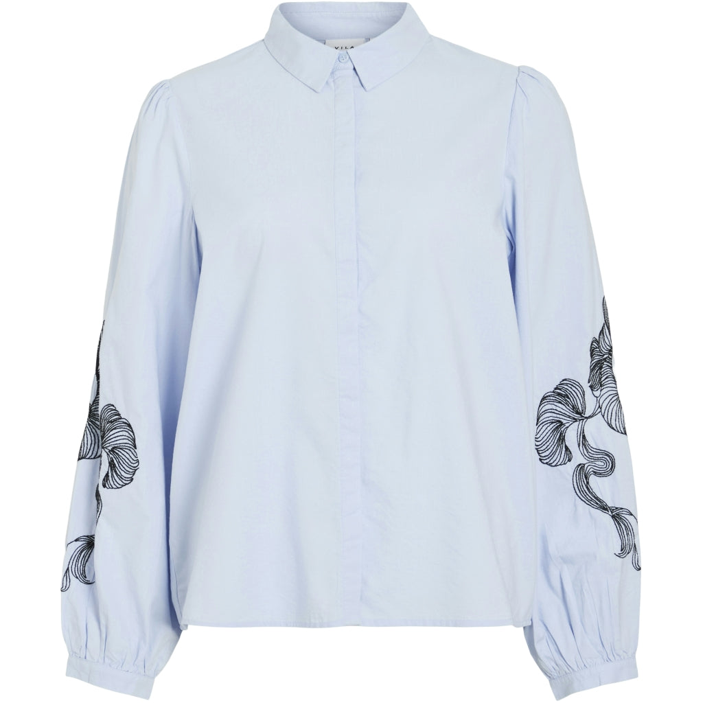 Dame Skjorte Vivesta   Kentucky Blue Detail Black Beauty fra Vila