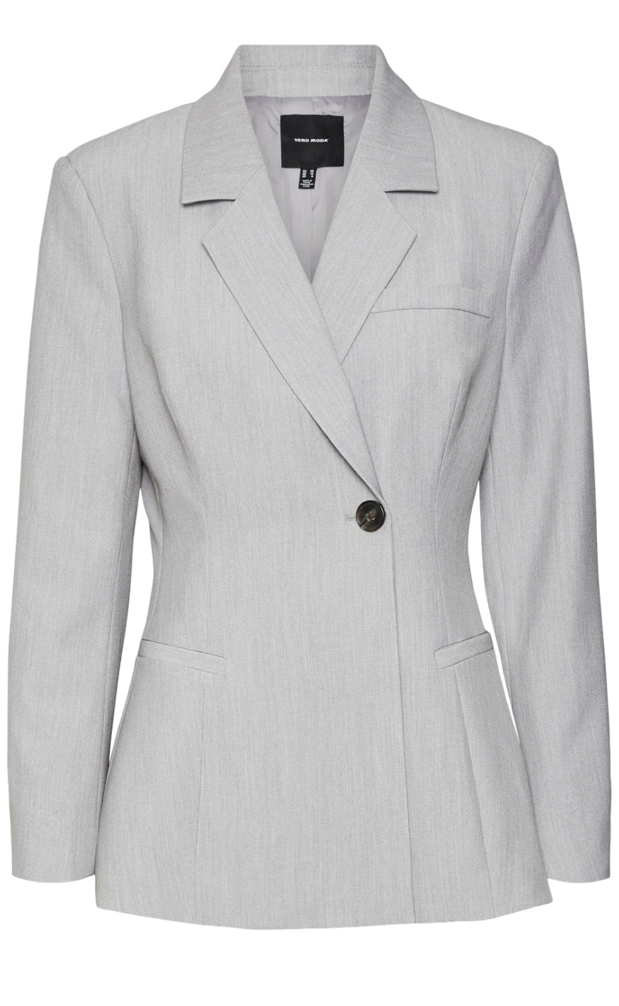 Blazer   Troian Asymmetrical   Oatmeal Melange fra Vero Moda