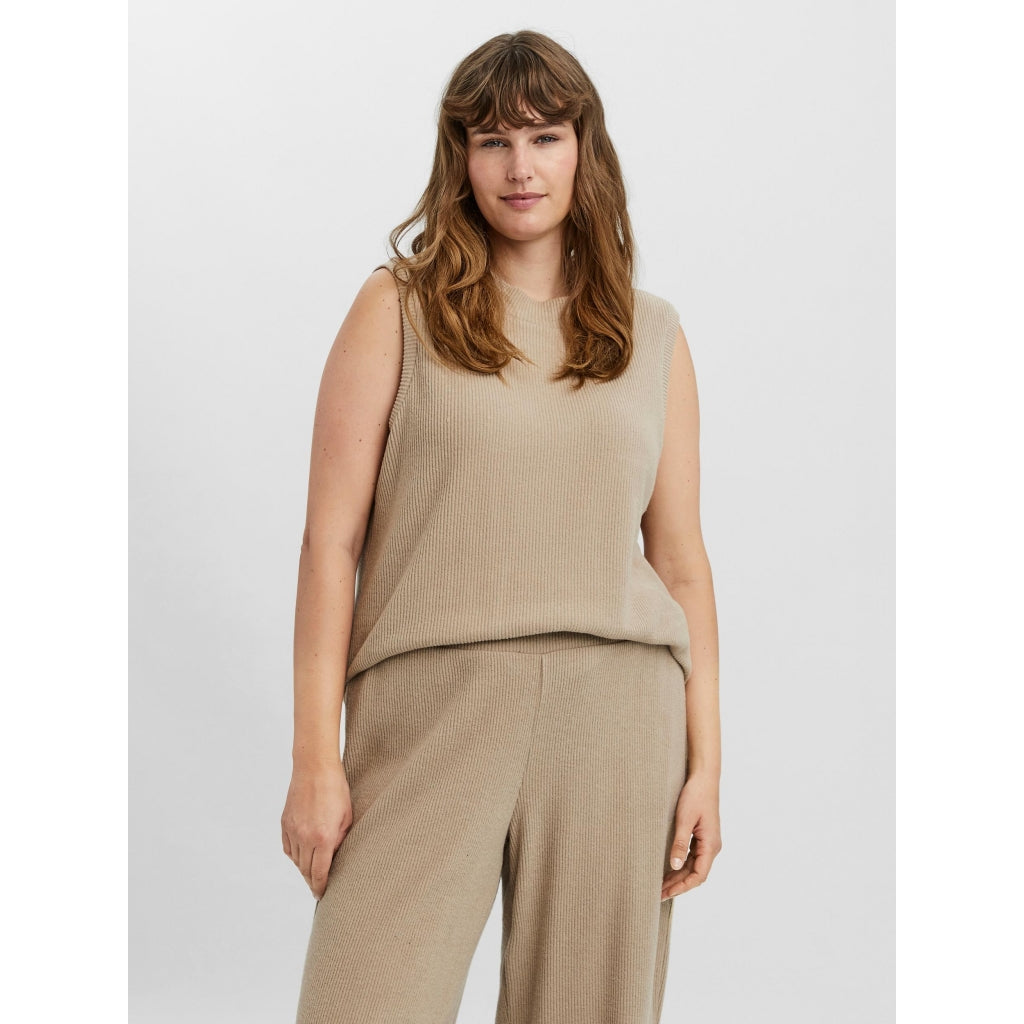 Curve Dame Vest Vmpuffy   Silver Mink fra Vero Moda