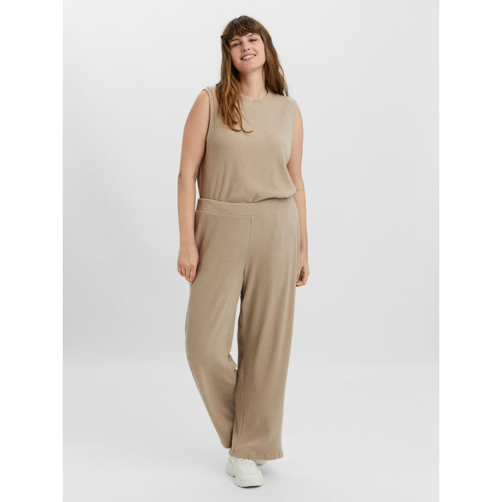 Curve Lose Vidde Pants Vmpuffy   Silver Mink fra Vero Moda