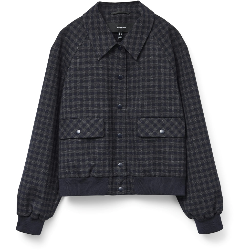 Dame Bomber Jakke Vmchelli   Navy Blazer Check fra Vero Moda
