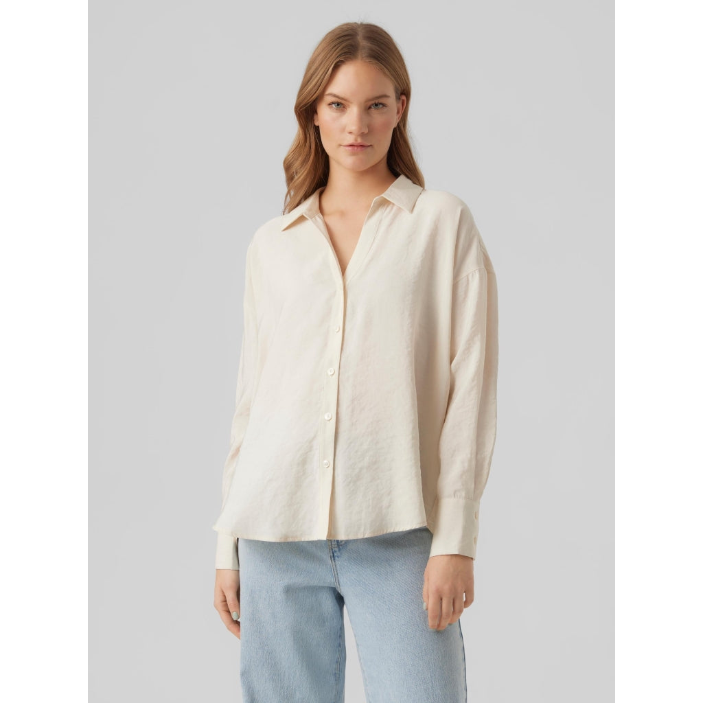 Dame Skjorte Vmqueeny   Birch fra Vero Moda