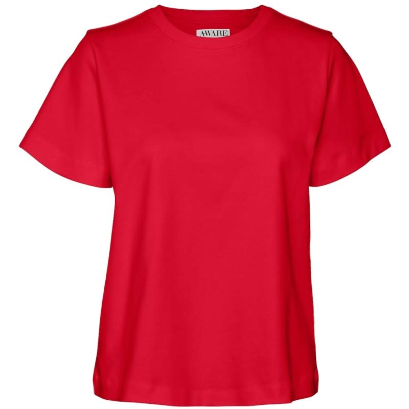 Dame T Shirt Awnaima   Racing Red fra Vero Moda