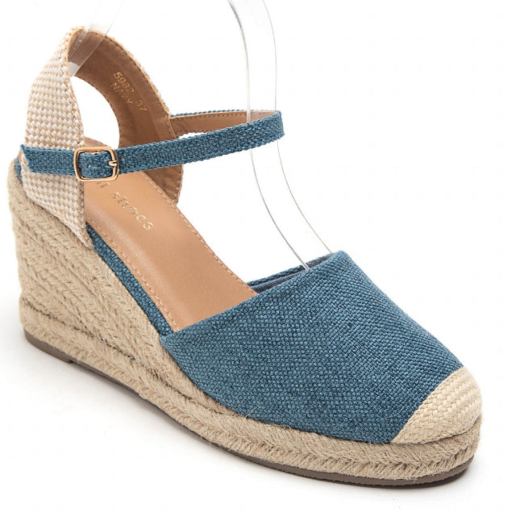 Vicca Dame Plateau Sandal 5982   Navy fra Shoes