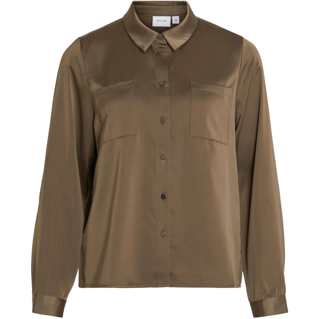 Dame Skjorte Vijetra   Dusty Olive fra Vila