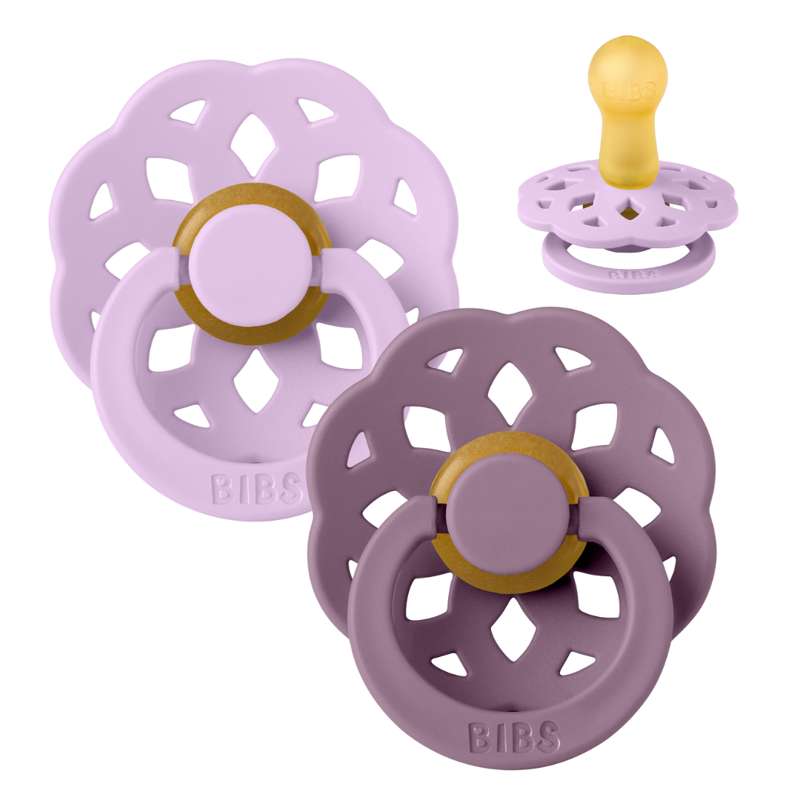 Boheme Sut   2 Pak   Str. 2   Naturgummi   Violet Sky Mauve fra Bibs