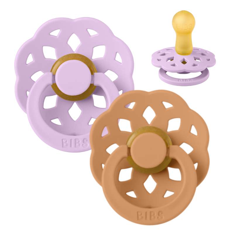 Boheme Sut   2 Pak   Str. 2   Naturgummi   Violet Sky Pumpkin fra Bibs