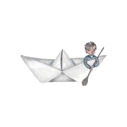 Wallsticker Paperboat Fairytale   White fra That's Mine