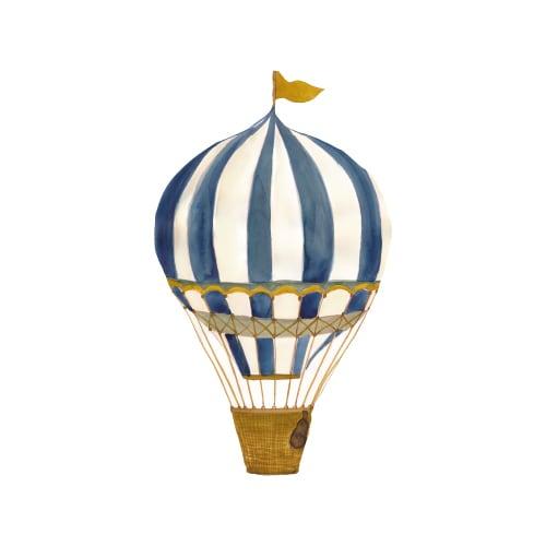 Wallsticker Retro Air Balloon Large Blue   Blue fra That's Mine