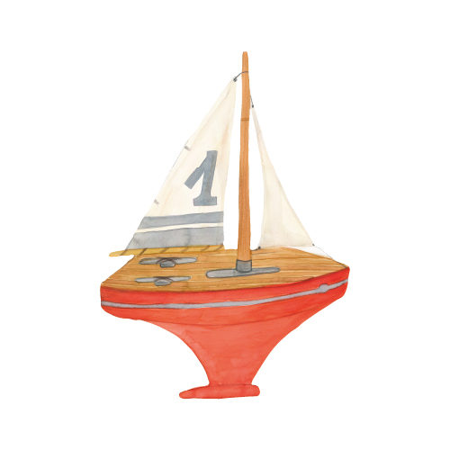 Wallsticker Sailboat   Red fra That's Mine