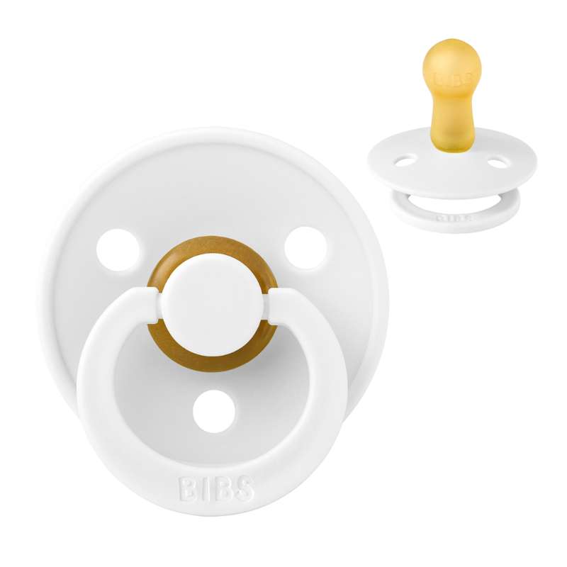 Rund Colour Sut   Str. 2   Naturgummi   White fra Bibs