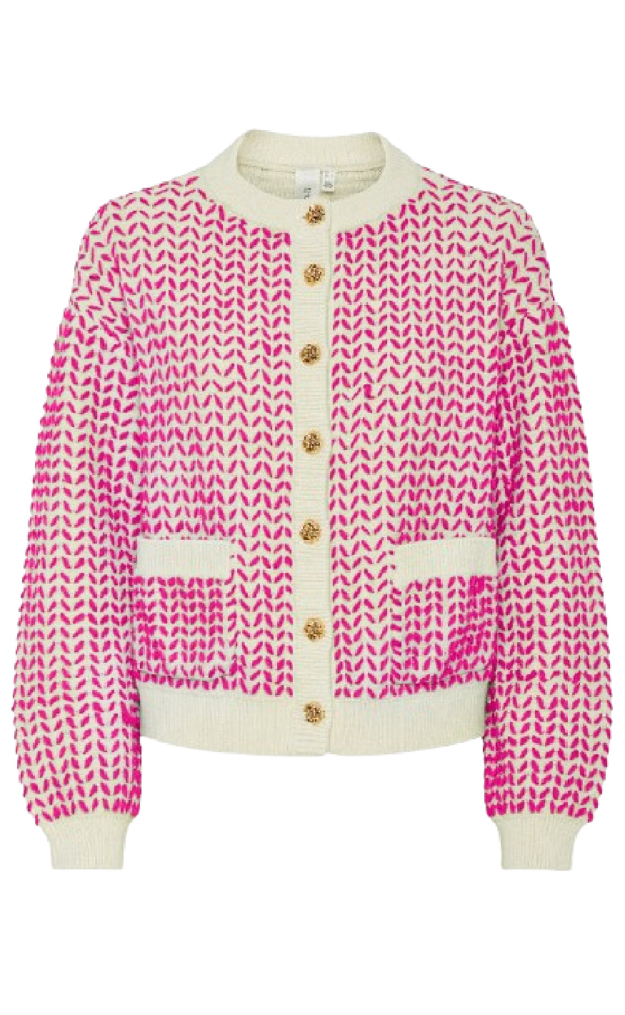Cardigan   Gea   Birch Fuchsia Fedora fra Yas